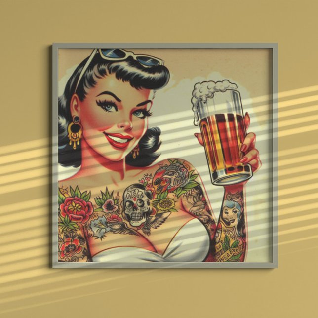 Tattooed Beer Girl Poster (Von Creator hochgeladen)