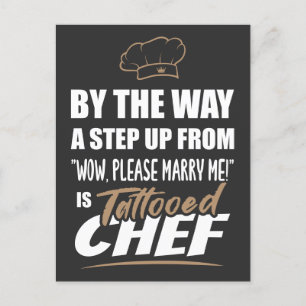 Tattooed Chef ist das ultimative Geschenk. Lustige Postkarte
