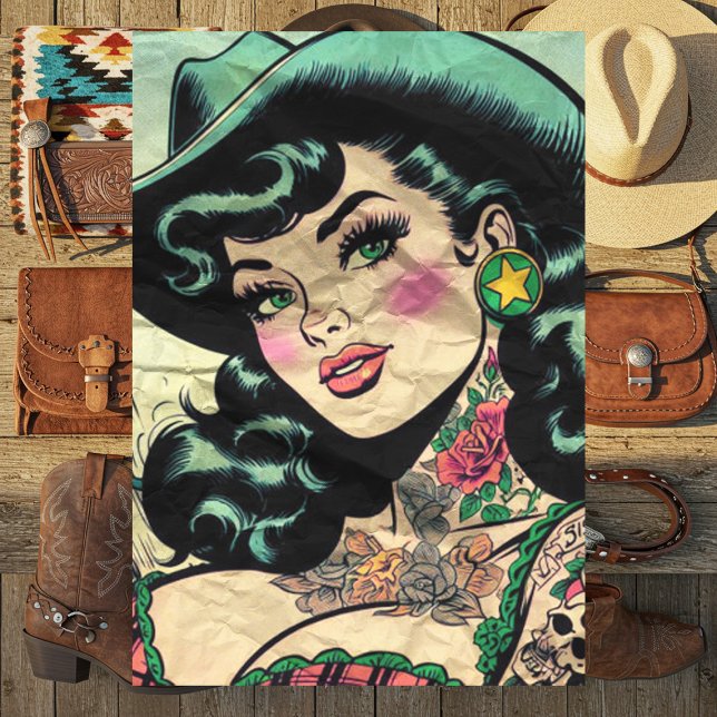 Tattooed Cowgirl Seidenpapier (Von Creator hochgeladen)