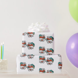 Tattooed Hearts, Tattoo Graphic Personalisiert Geschenkpapier