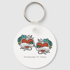 Tattooed Hearts, Tattoo Graphic Wedding Schlüsselanhänger