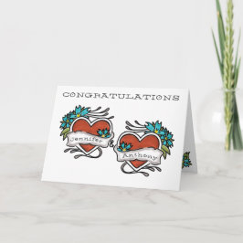 Tattooed Hearts, Tattoo Hochzeit Herzlichen Glückw Karte