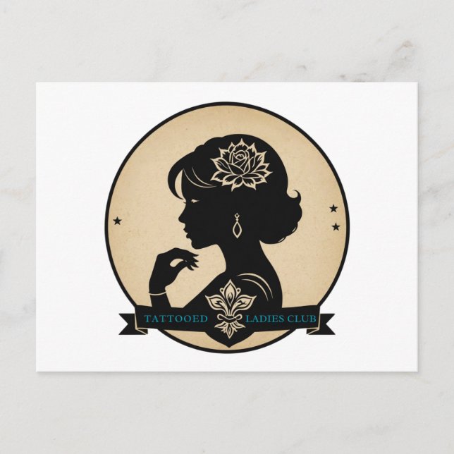 Tattooed Ladys Club: Silhouette Lady Postkarte (Vorderseite)