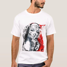 Tattooed Nun Graffiti Art  T-Shirt