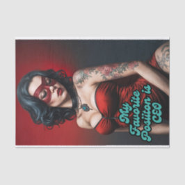 Tattooed Pinup CEO Decoupage | Fett und Empowermen Seidenpapier