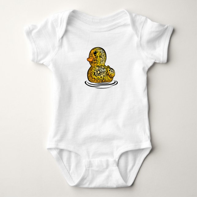 Tattooed Rubber Duck Baby Strampler (Vorderseite)