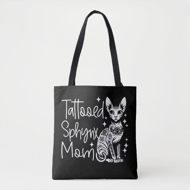 Tattooed Sphynx Mama Katzengeschenk Tasche (Vorderseite)