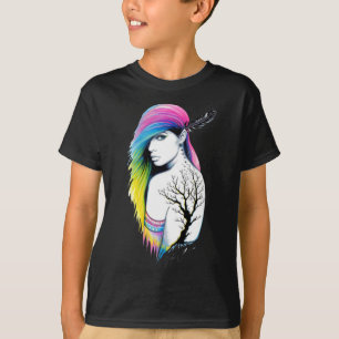 Tattooed Woman Sticker T-Shirt