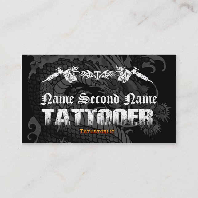 Tattooer Japaner-Drache Visitenkarte (Vorderseite)