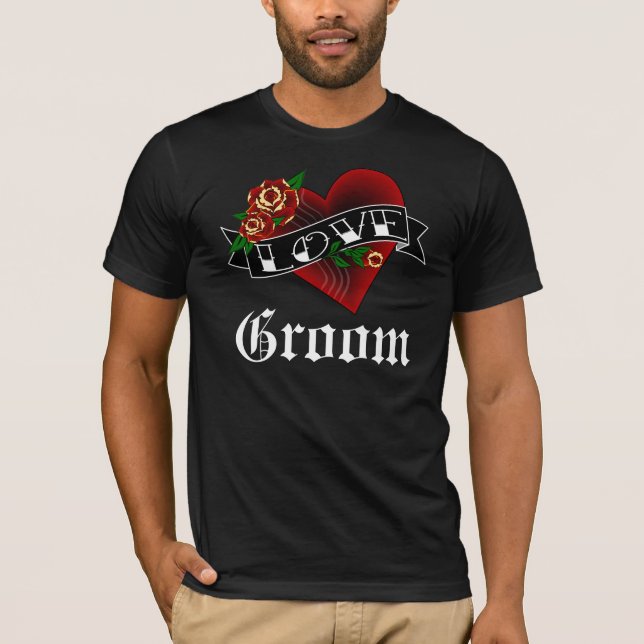 Tattooherz und Rose Ground T-Shirt (Vorderseite)