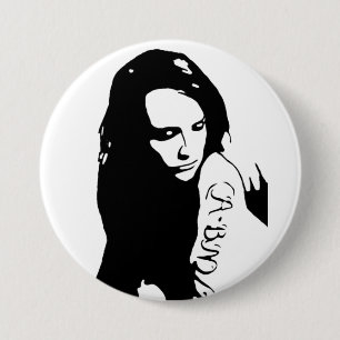 Tattooid Girl Button