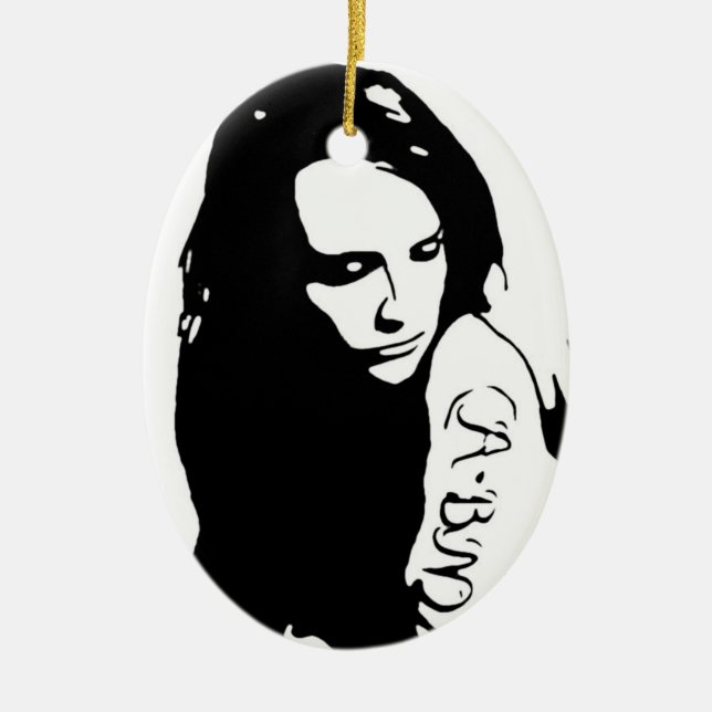 Tattooid Girl Keramik Ornament (Vorne)