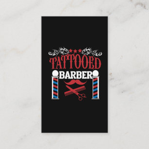 Tattooische Barberschere mit gebackenem Friseur Ta Visitenkarte
