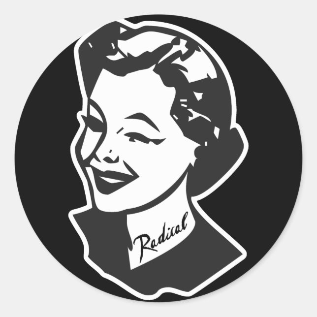 Tattooische Hausfrau - Radikal Runder Aufkleber (Vorderseite)
