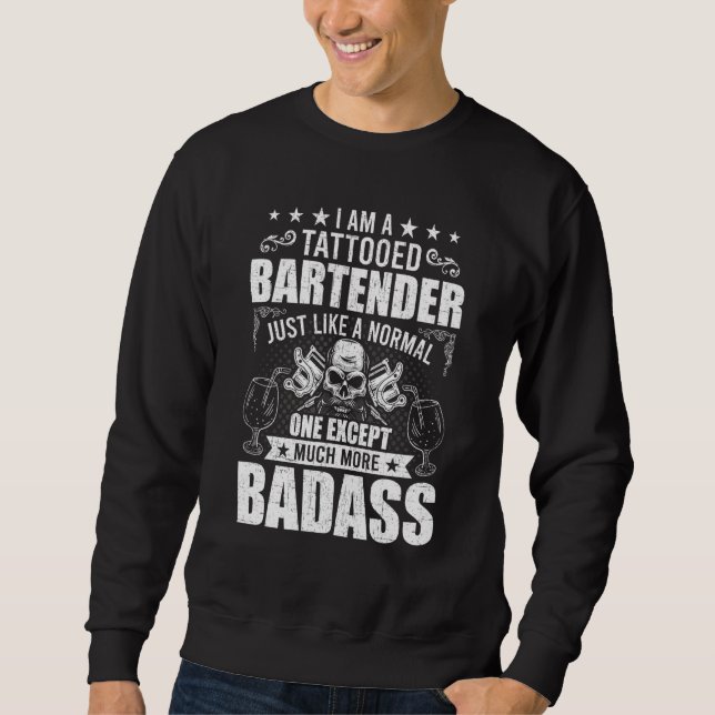 Tattooischer Barkeeper Bartending Barkeeper Sweatshirt (Vorderseite)