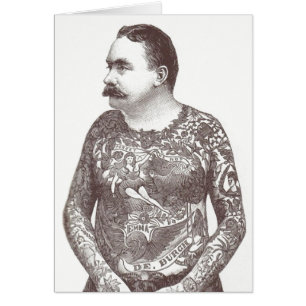 Tattooischer Viktorianischer Typ mit Mustache