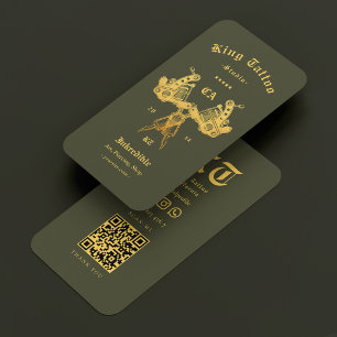 Tattooist Tattoo Artist Army Green Modern Visitenkarte