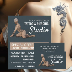 Tattooist, Weibchen, Tattooist und Body Piercer Visitenkarte