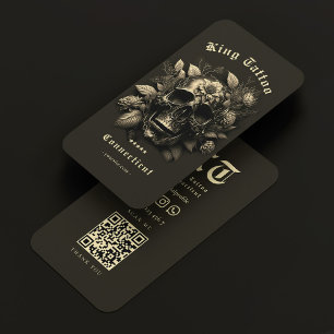 Tattooistin Goth Skull Modern Visitenkarte