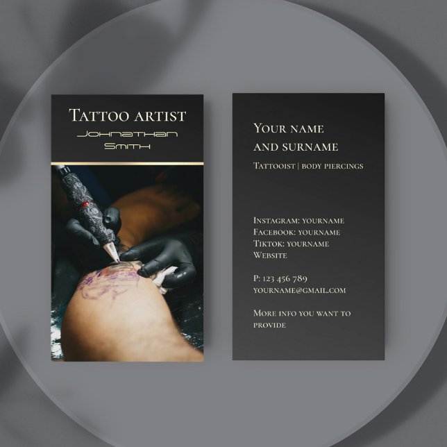 Tattooistisches Studio Business Card Visitenkarte (Von Creator hochgeladen)