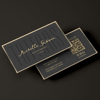 Tattoooische Imitate Tattoo Artist Gold Frame Mode Visitenkarte