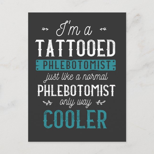 Tattooophlebotomist Inkted Tattoo Phlebotomie Postkarte (Vorderseite)