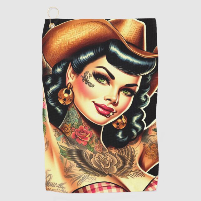 Tattooot Country Girl Golfhandtuch (Vorderseite)