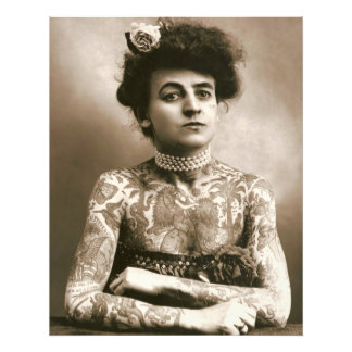 Tattooot mit Perlen Viktorianische Lady Framable F Fotodruck