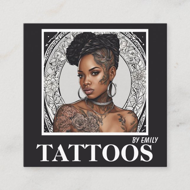 Tattoos Artist Graphic Business Card Quadratische Visitenkarte (Vorderseite)