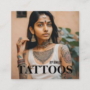Tattoos Artist Graphic Business Card Quadratische Visitenkarte