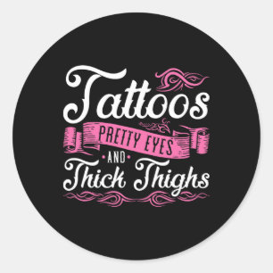 Tattoos Hübsche Augen und dick Oberschenkel Runder Aufkleber