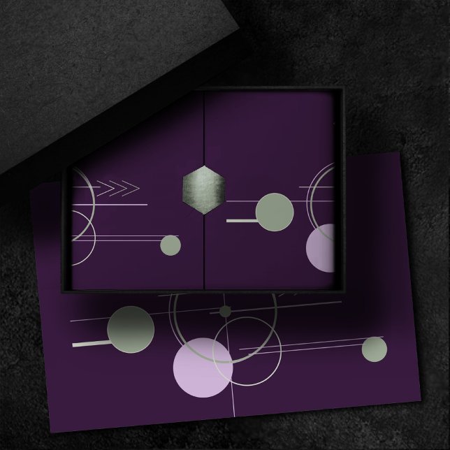 Tattoos Linework | Bohemisches Lila Grün Abstrakt Seidenpapier (Von Creator hochgeladen)