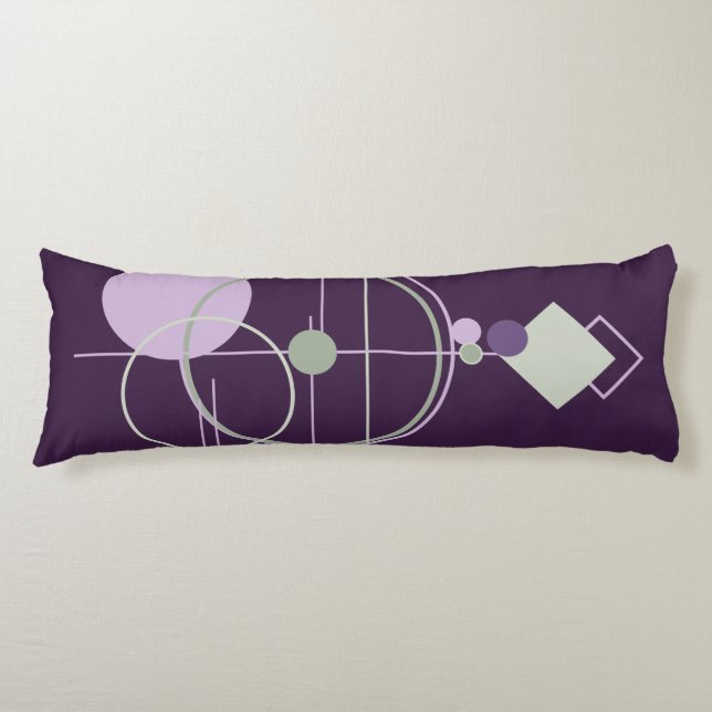 Tattoos Linework | Bohemisches Lila Grün Abstrakt Seitenschläferkissen (Vorderseite)