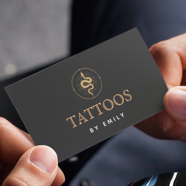 Tattoos nach Ihrem Namen Elegante Mystische Schlan Visitenkarte (Von Creator hochgeladen)