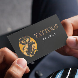 Tattoos nach Ihrem Namen mystische Schlange Reptil Visitenkarte