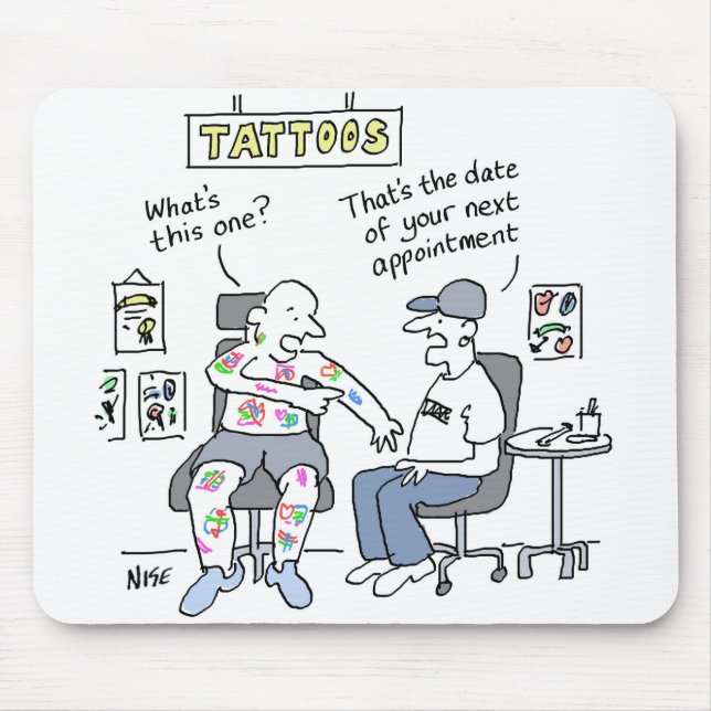 Tattoos Theme Funny Tattooist Mousepad (Vorne)