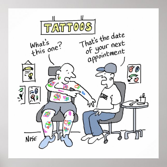 Tattoos Theme Funny Tattooist Poster (Vorne)
