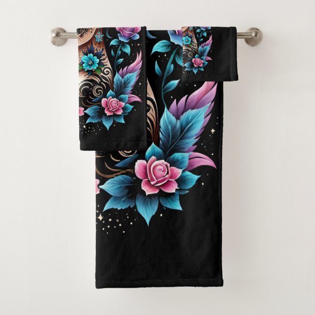 Tattoos und Rose Badhandtuch Set (Insitu)