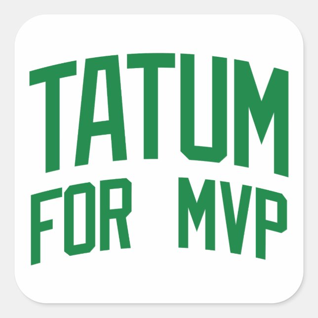 Tatum für MVP - Boston Basketball Quadratischer Aufkleber (Vorderseite)