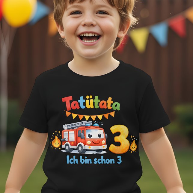 Tatütata Fire Truck 3rd Birthday Kids' T-Shirt  (Von Creator hochgeladen)