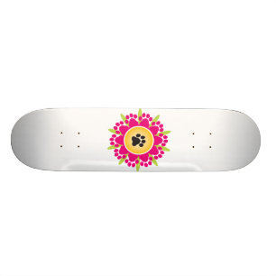 Tatze druckt Blume Skateboard