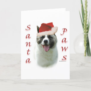 Tatzen Akitas Sankt Feiertagskarte