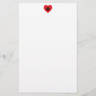Tatzen-Druck-Herz-Briefpapier Briefpapier
