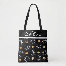 Tatzen-Druck-Hundekatzen-Schwarzes fertigen Tasche