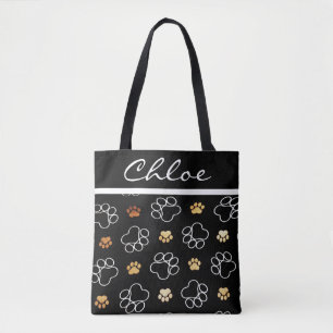 Tatzen-Druck-Hundekatzen-Schwarzes fertigen Tasche