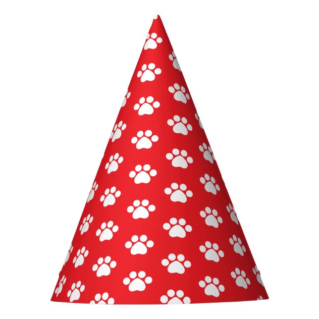 Tatzen-Druck - Rot Partyhütchen (Vorderseite)
