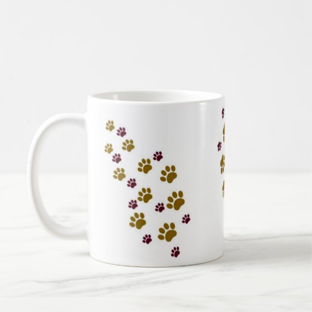 Tatzen-Drucke Kaffeetasse (Links)