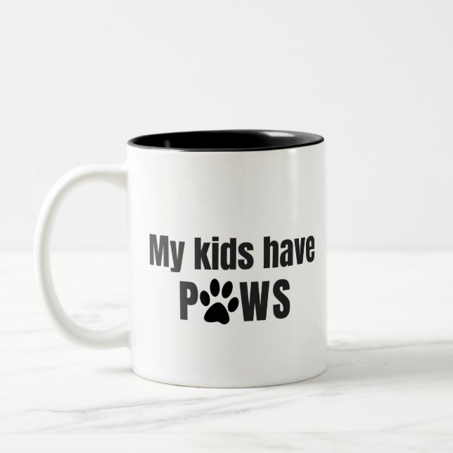 Tatzen-Elternteil-Tasse Zweifarbige Tasse (Links)