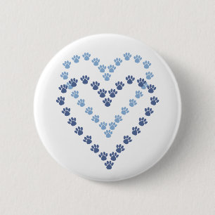 Tatzen hier knöpfen Button-Herz geformte Button