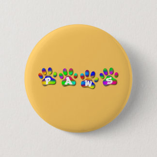Tatzen-Regenbogen-Farbe Pawprints Button